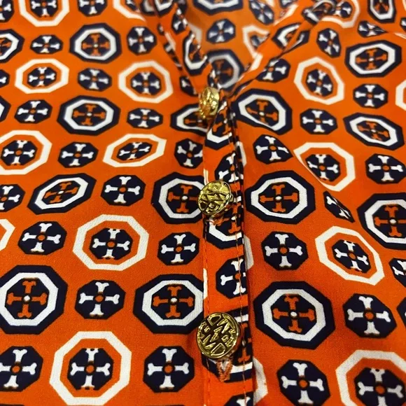 🧡💙Mudpie Orange Patterned Women's Dress - Picture 2 of 8